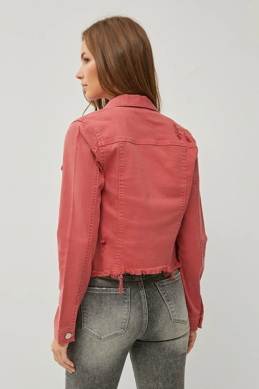RISEN Full Size Raw Hem Button Up Cropped Denim Jacket Plus Size ad1ba071-f2b7-4d1e-ad1d-de42bffa6777-Max
