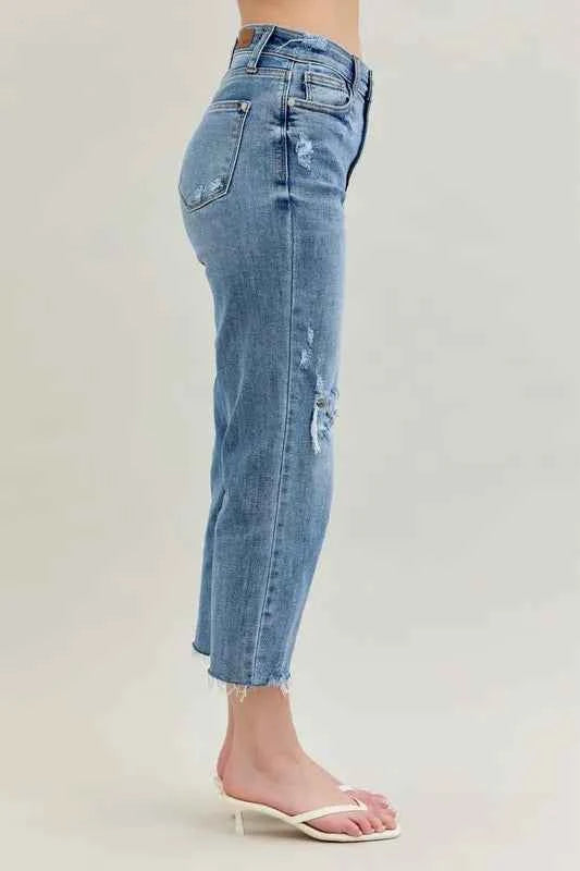 Judy Blue Full Size High Waist Destroy Crop Wide Leg Jeans Plus Size ad1d934e1891438ebfe836b7cae9a93f-Max-Origin