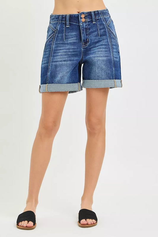 High Rise Seamed Roll Up Shorts ad47363b-83b1-4ef1-b643-e88ea256a505-Max-Origin