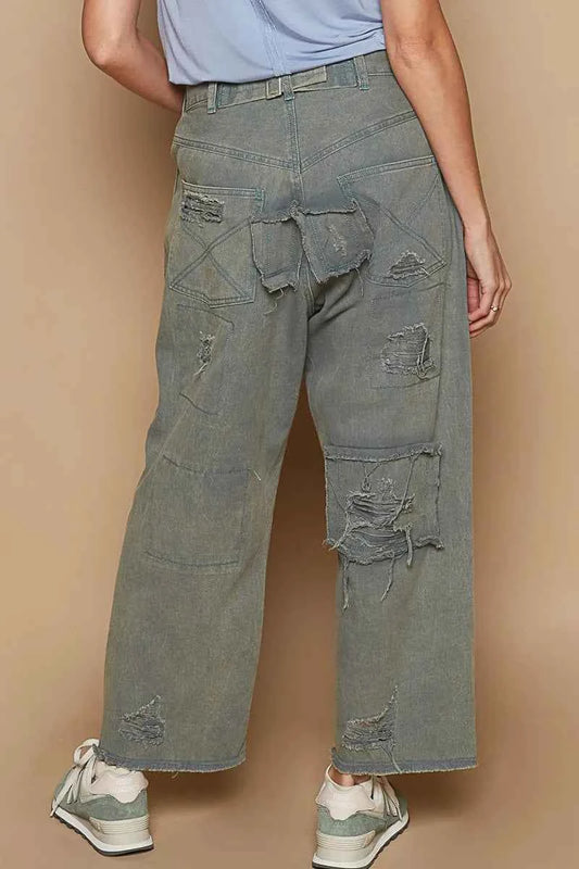 Distressed Raw Hem Wide Leg Pants ad533440-ddfe-421c-8daa-bc0ef5aa9e14-Max-Origin