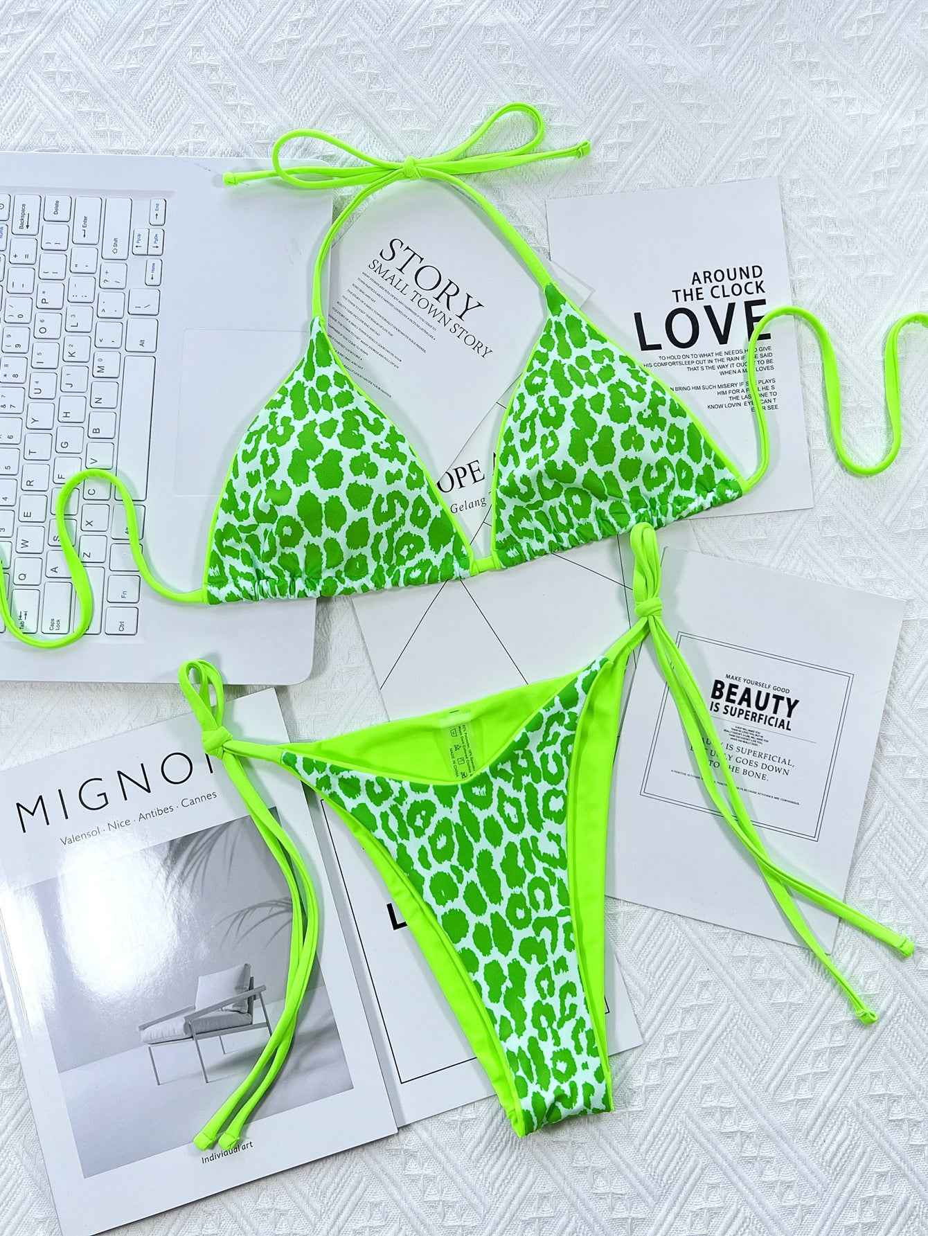 Leopard Print Halter Neck Tie Side Bikini Set ad5a7587d4af40339bb396c1f4a620cd-Max