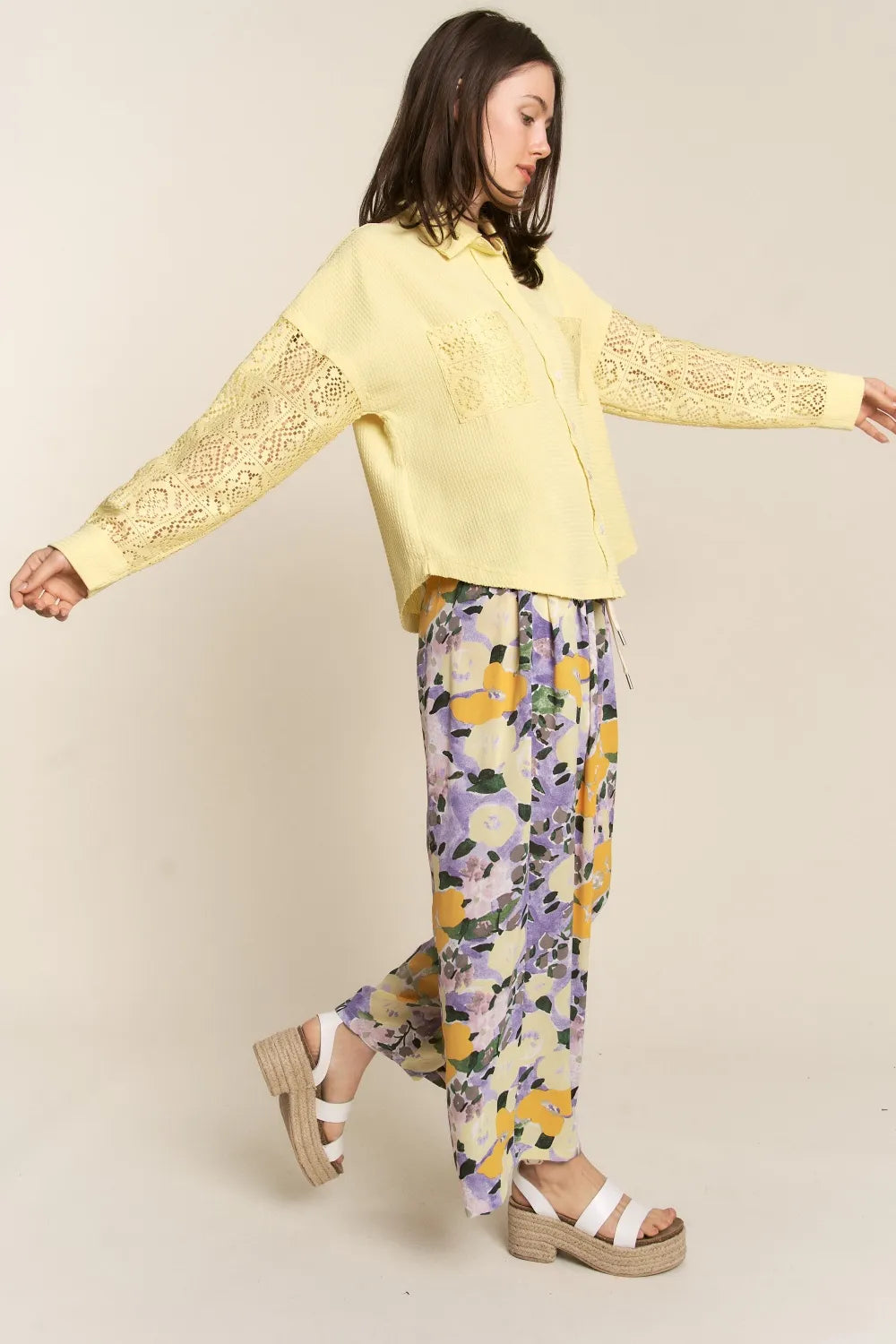 J.NNA Button Down Lace Long Sleeve Waffle Shirt ad6169e3-3f4b-4daf-941f-f965625a5912-Max