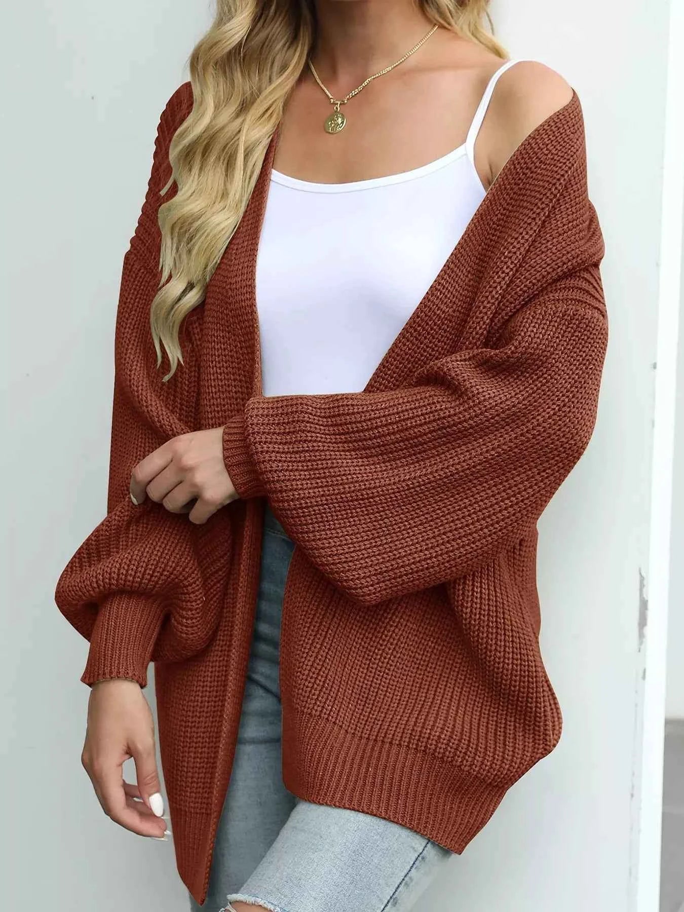 Oversized Chunky Knit Open Front Cardigan ad642f9b50e644b18446f17ea586390b-Max-Origin