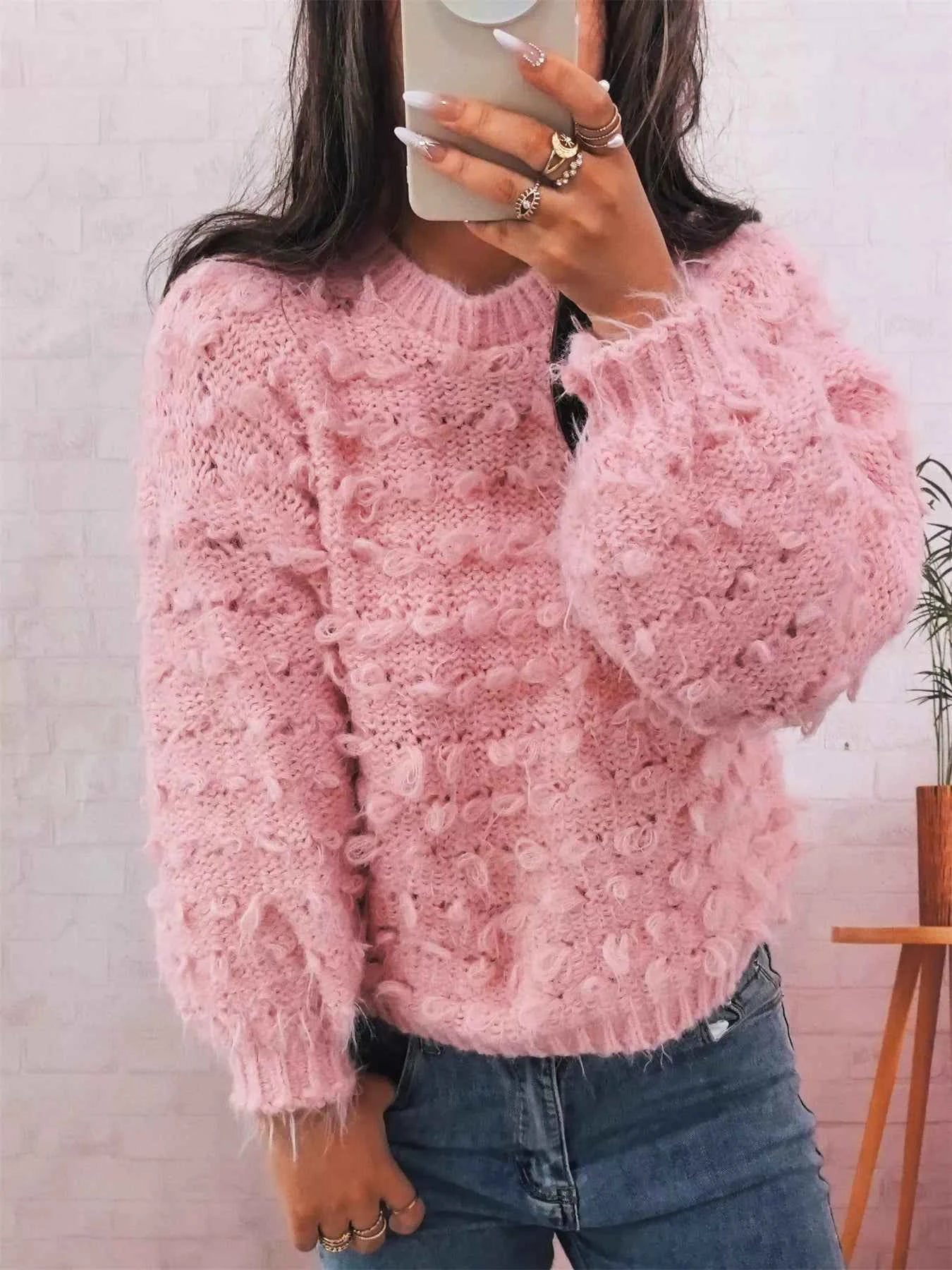 Chunky Round Neck Long Sleeve Sweater ad6678578c5a44198bec8fceb231c0d5-Max-Origin