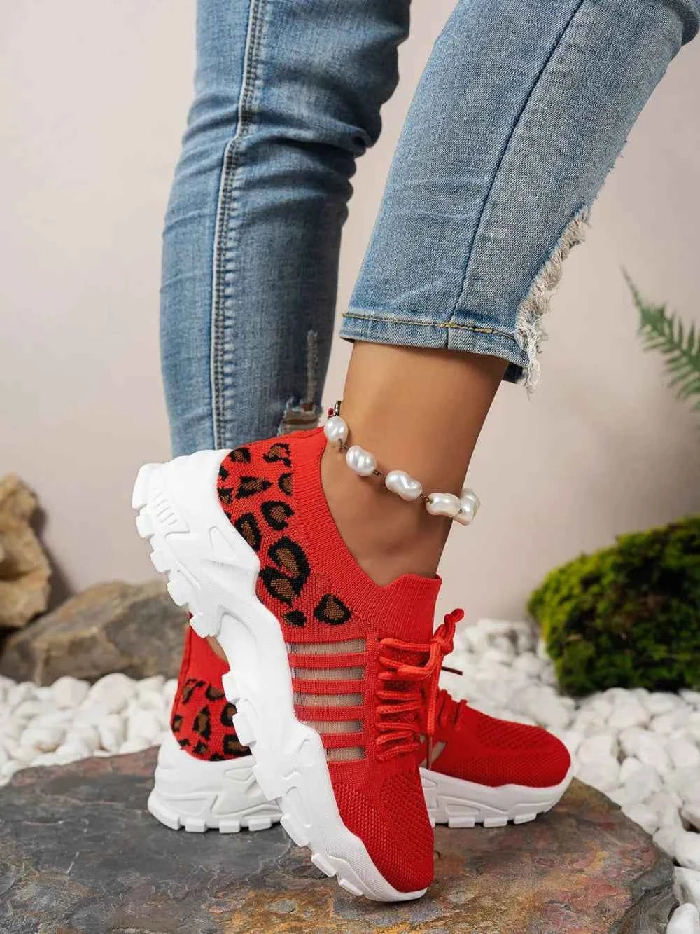Cutout Leopard Lace Up Mesh Athletic ada7b501-fff7-47db-acfe-1f896949f468-Max
