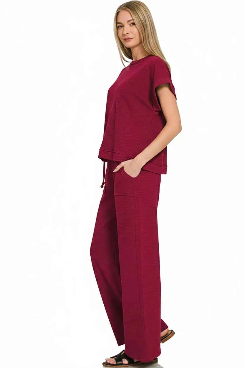 Zenana Cotton Slub Short Sleeve Tee and Pants Set adaa1f0b-b278-4d95-912c-bb17db329552-Max-Origin