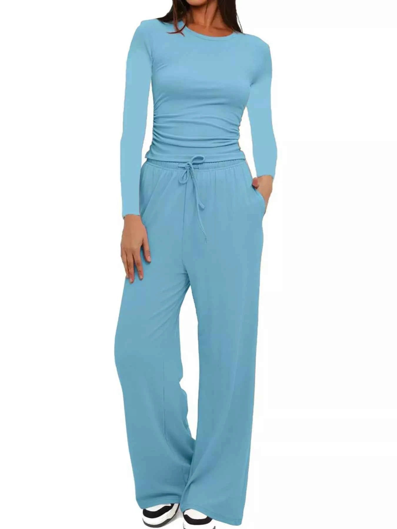 Round Neck Long Sleeve Top and Pants Set Pastel Blue adae88c8-edb5-44f0-830e-f08b9cf1d24e-Max-Origin