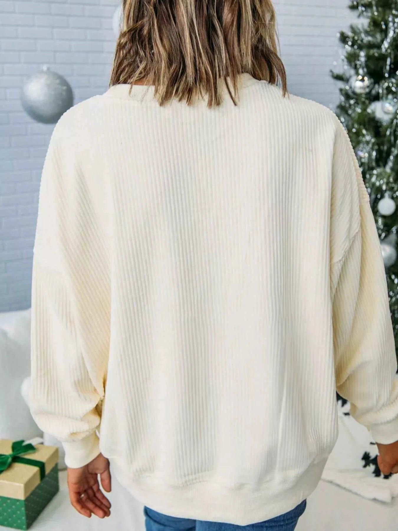 Merry Little Thing Corded Letter Graphic Ribbed Sweatshirt adb247d2-9aaa-4284-9044-b6949d2ea3d0-Max-Origin