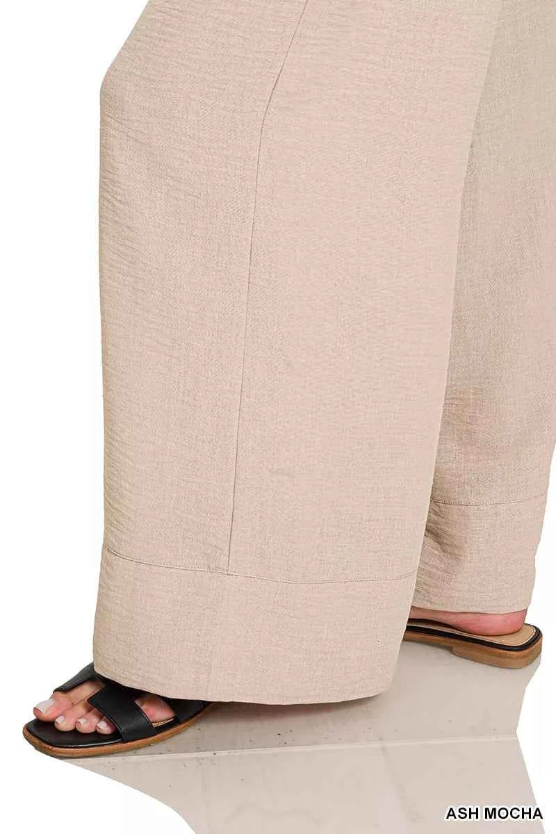 Zenana Woven Airflow Drawstring Pants adc68497-b898-4663-854e-eecf96e4fb22-Max-Origin
