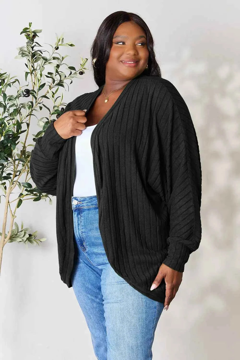 Basic Bae Full Size Ribbed Cocoon Cardigan add82a8ee12e45739e0ef17ece549325-Max