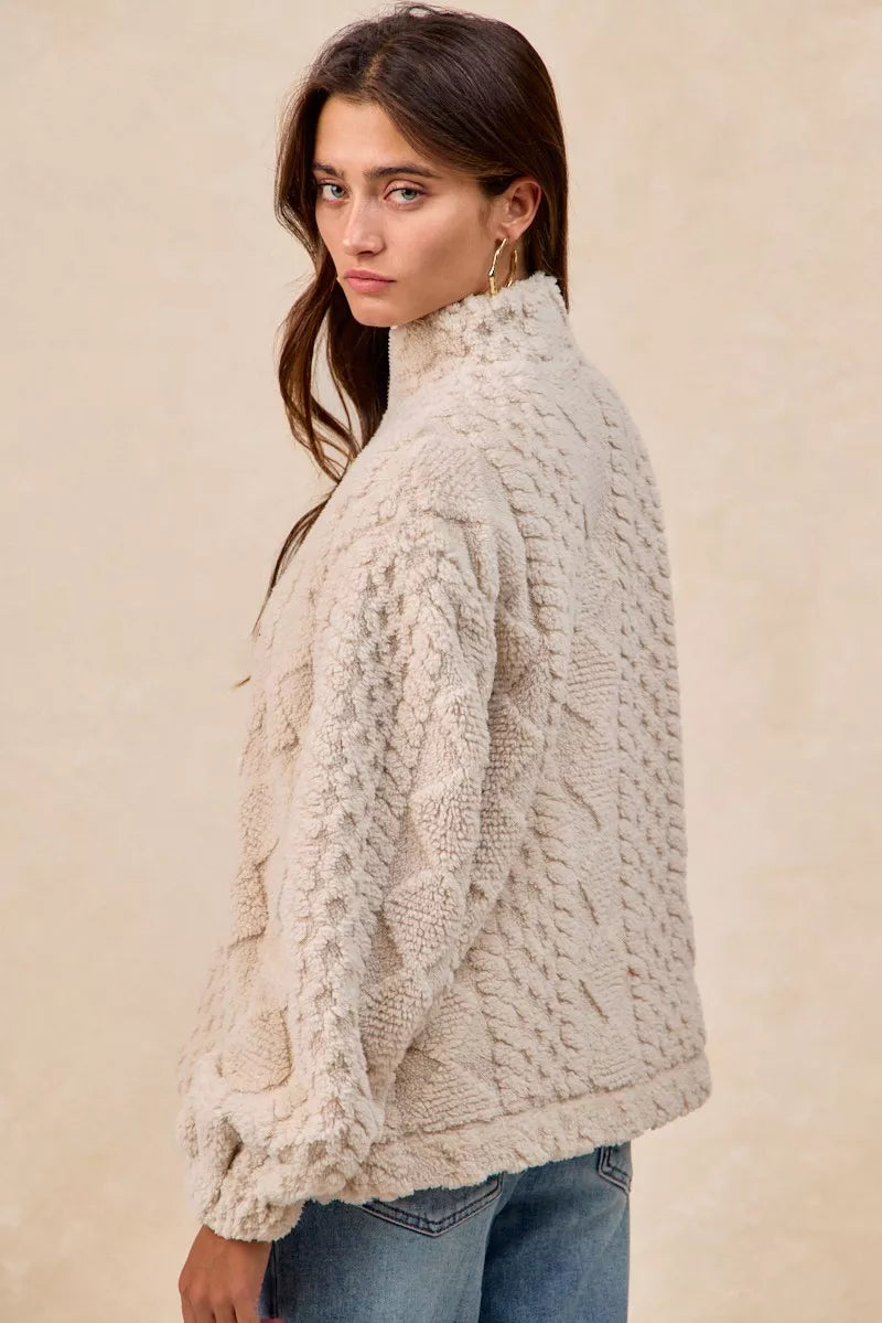 BiBi Patterned Soft Fleece Half Zip Up Top adda0328-93b8-4929-a294-76aedad3c23c-Max-Origin