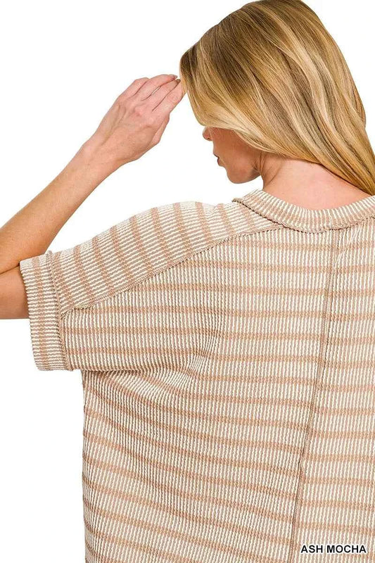 Raised Rib Striped Exposed Seam Top adda976dce654a81b757d747cdd331e4-Max-Origin