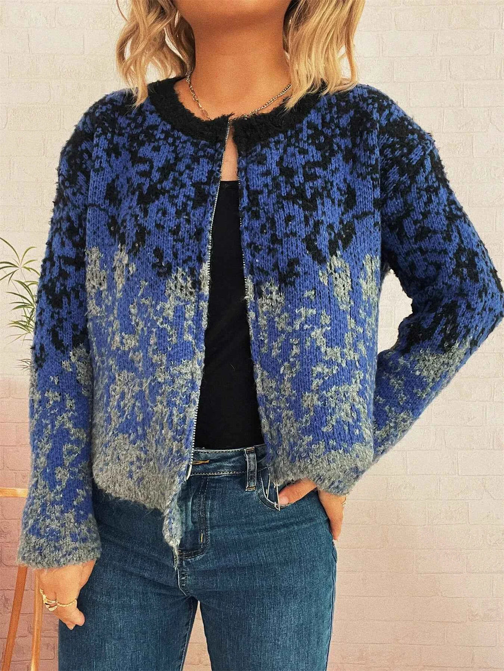 Asymmetrical Hem Zip Up Cardigan ade44080ed7843329d39822008b7bcdc-Max-Origin