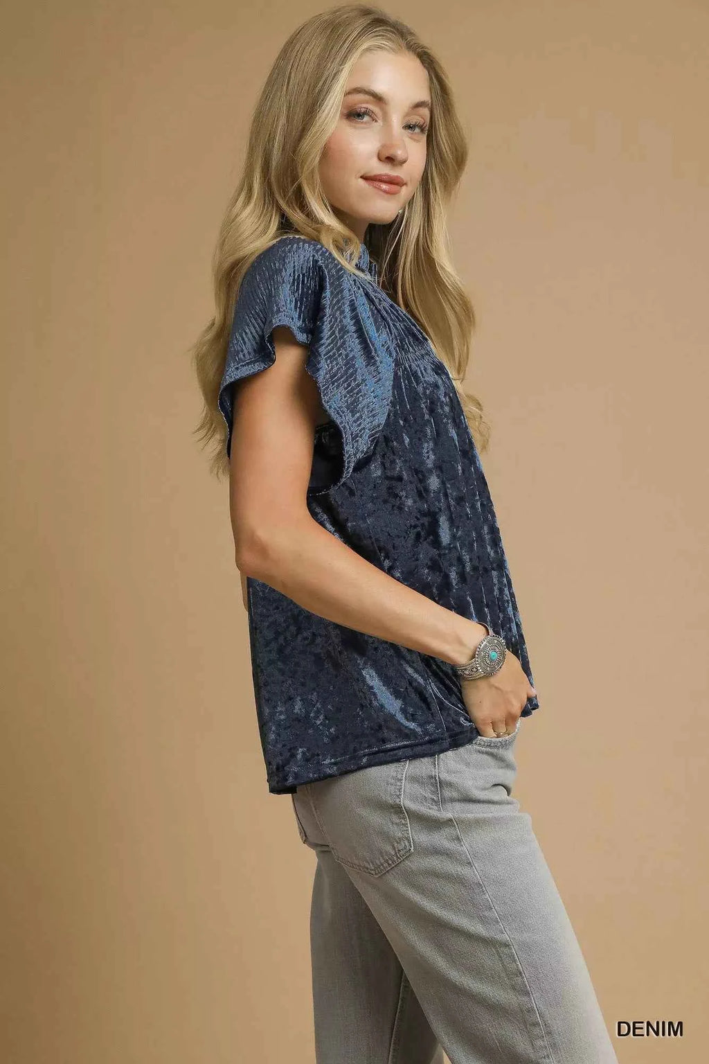 Umgee Crushed Velvet Pleated Blouse adf072e9-08d4-41a9-b09c-f0b51efc91ee-Max-Origin