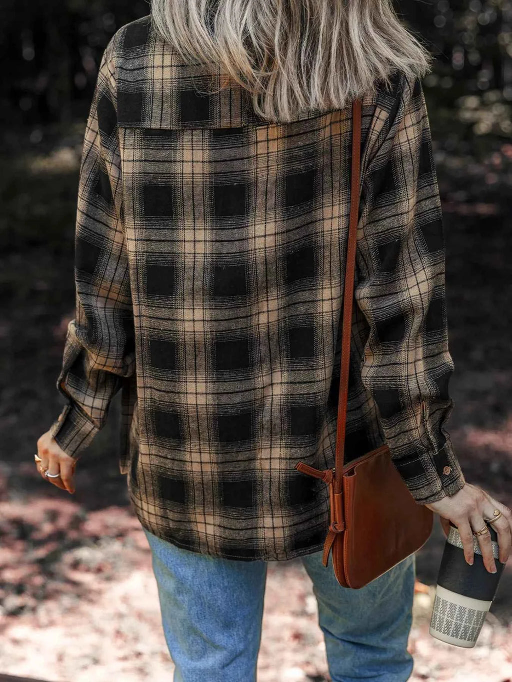 Plaid Double Flap Pocket Brushed Shacket ae1900b5c695450aa62abdfda33f8a88-Max-Origin