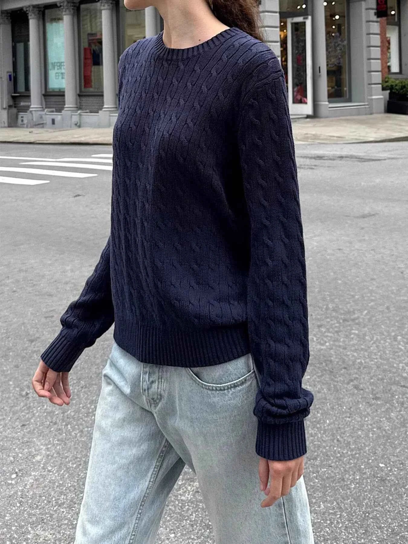 Cable-Knit Round Neck Pullover Sweater ae21cc34311b49fc9c3018f0ec672ead-Max-Origin