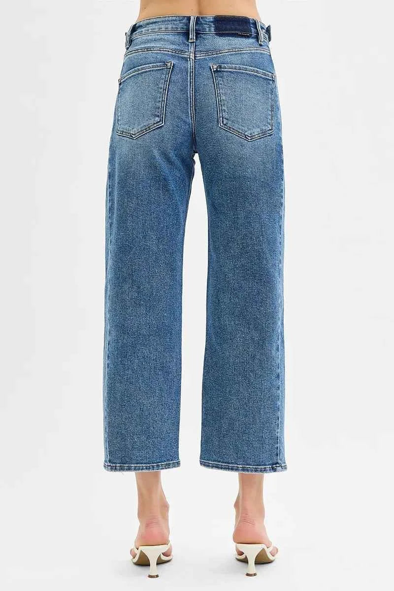 RISEN High Rise Crop Length Barrel Adjustable Waist Band Jeans ae30c4f9d95f4c2db5925b9492daefeb-Max-Origin