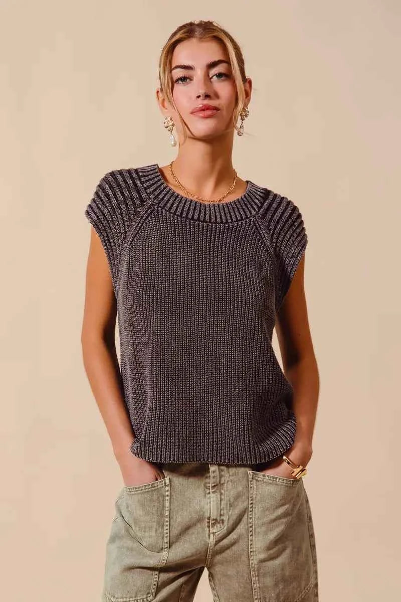 SO ME Mineral Washed Raglan Sleeveless Sweater Top ae3fc0d5de9546bf9b5813da86a5006b-Max-Origin