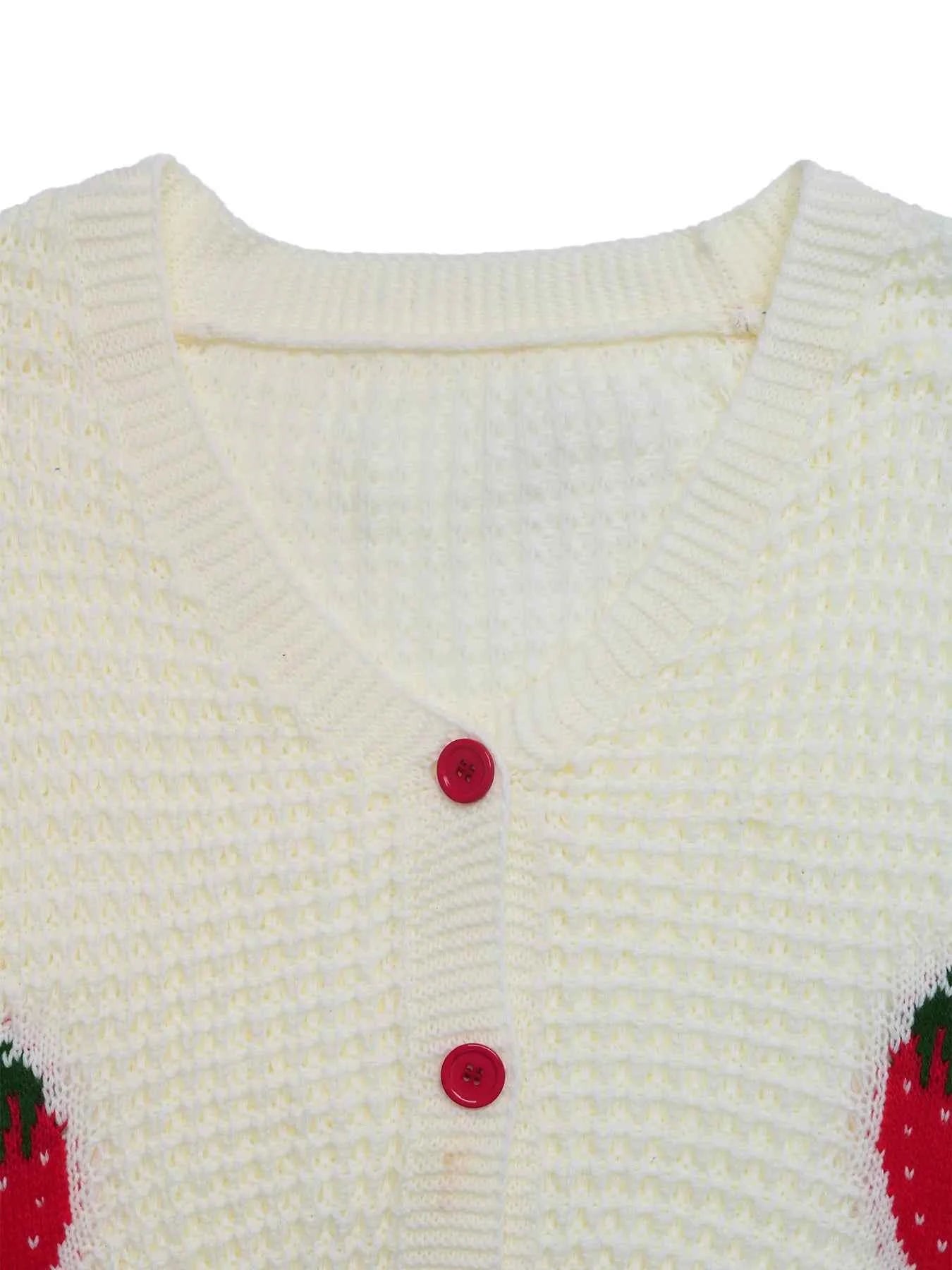 Strawberry Pattern V-Neck Button-Up Cardigan ae42a2eed8e645f8a3790a687fb7f53d-Max-Origin