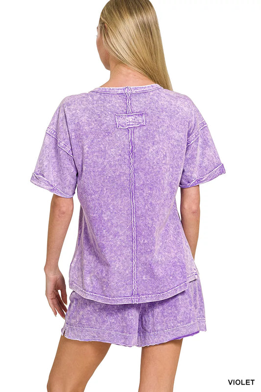Halo Snow Washed Exposed Seam Top & Shorts Set ae42a3a6-cfa4-4b9c-84f8-6c1bcbf12306-Max-Origin
