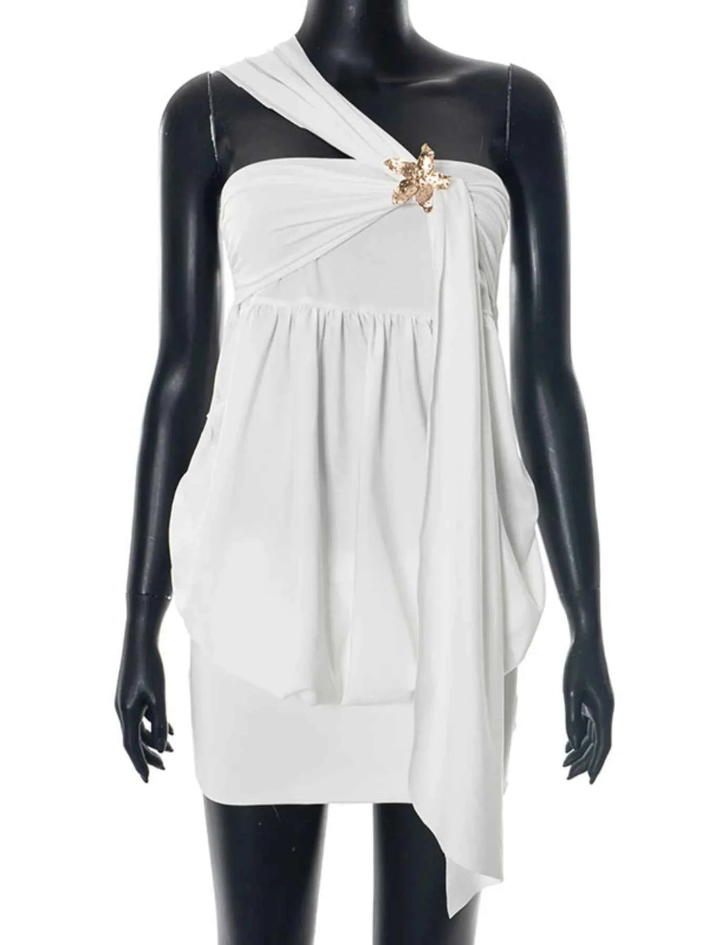 Ruched One-Shoulder Mini Dress ae455e4b791e4b95862448e8d5711b7d-Max-Origin