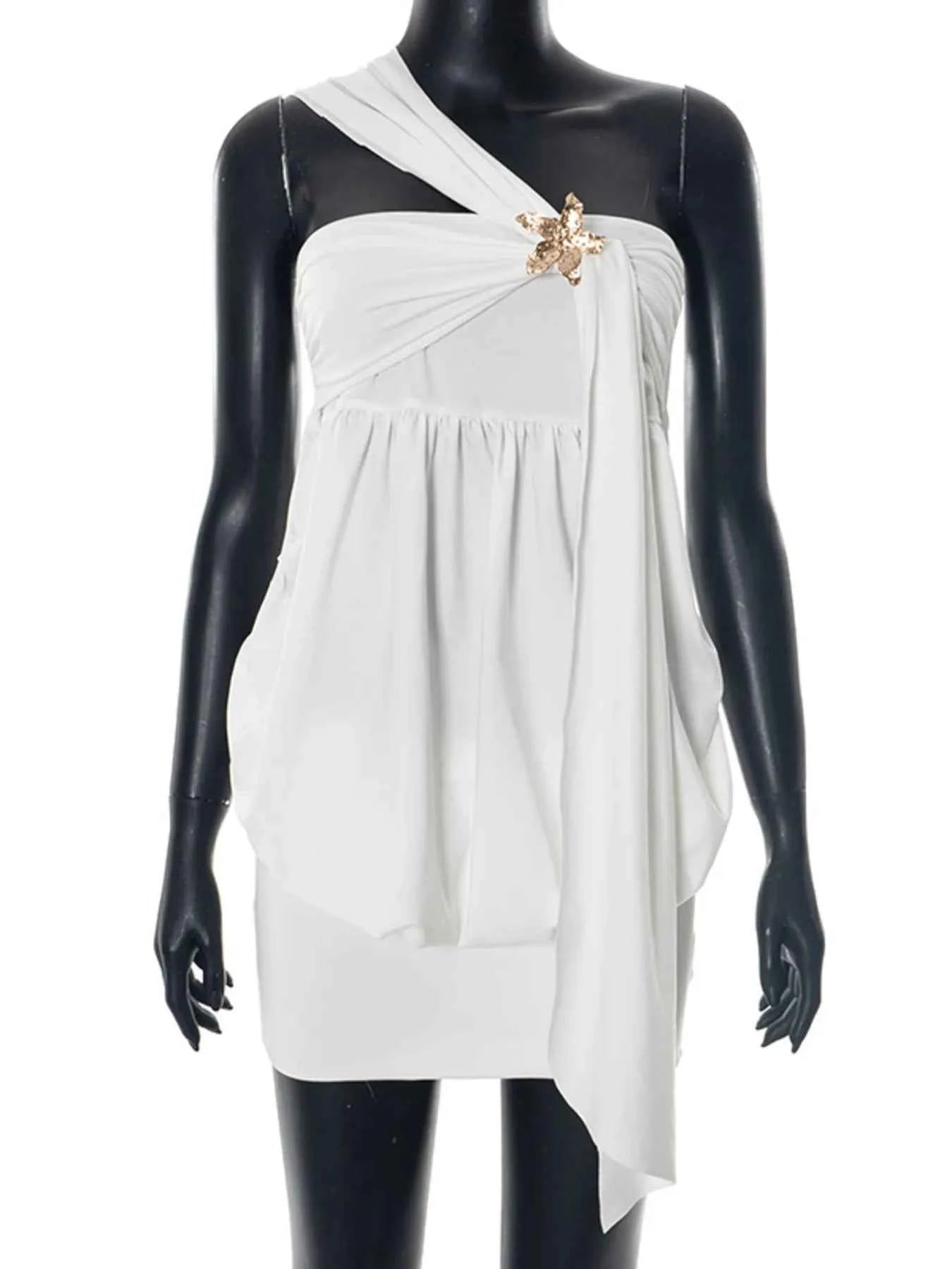 Ruched One-Shoulder Mini Dress ae455e4b791e4b95862448e8d5711b7d-Max-Origin