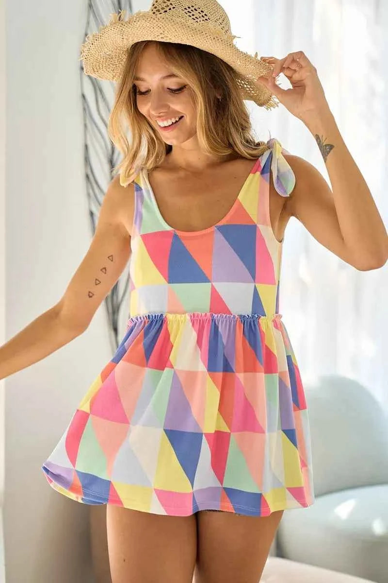 BiBi Multi Color Block Brushed Tied Ribbon Shoulder Top ae4afed69c974ab3ab5d62989eec712e-Max-Origin