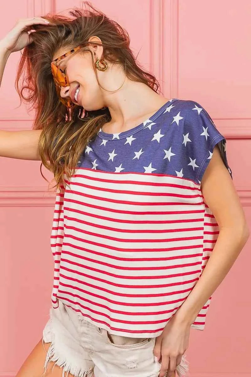 BiBi Star Rpinted with Stripe Combo Top ae52bd46b0fd49d5966fcddfb613ae06-Max-Origin