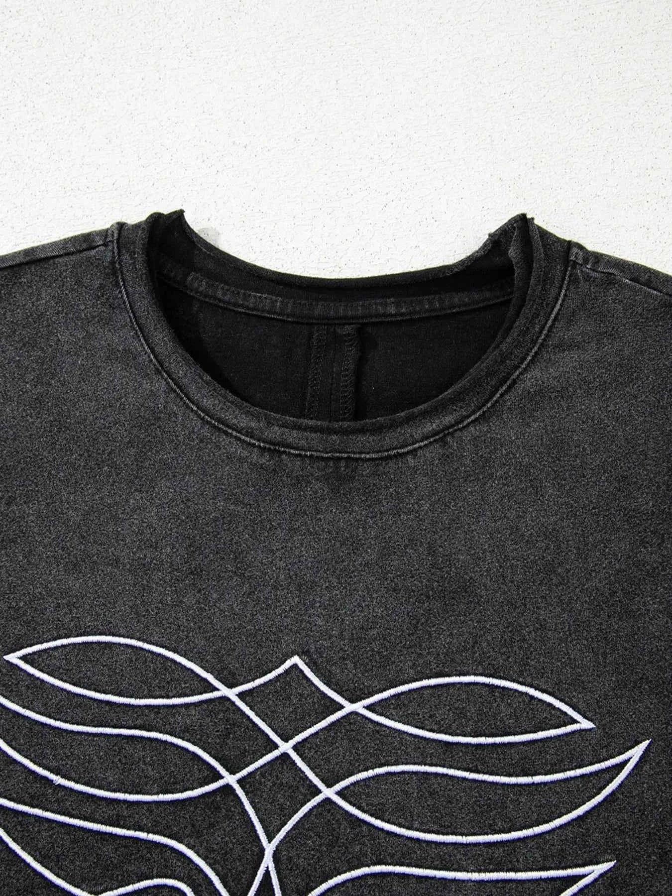 Floral Embroidered Mineral Wash Crew Neck T Shirt ae5e4240586f49199af0d321e9d1a4f7-Max-Origin