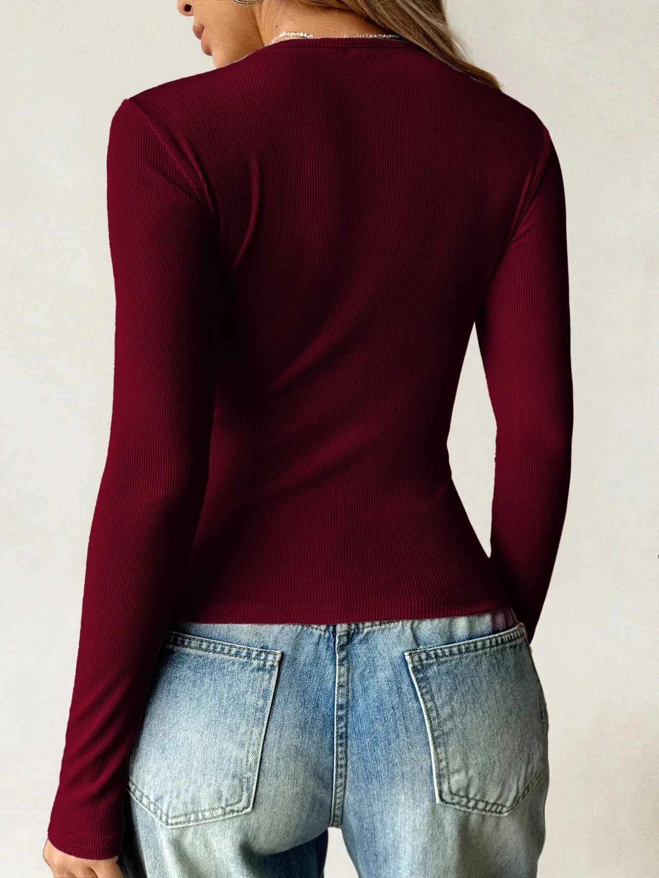 Ribbed Knit Long Sleeve T-Shirt ae5f32f0-2429-4b15-aebf-56a017ceef20-Max-Origin