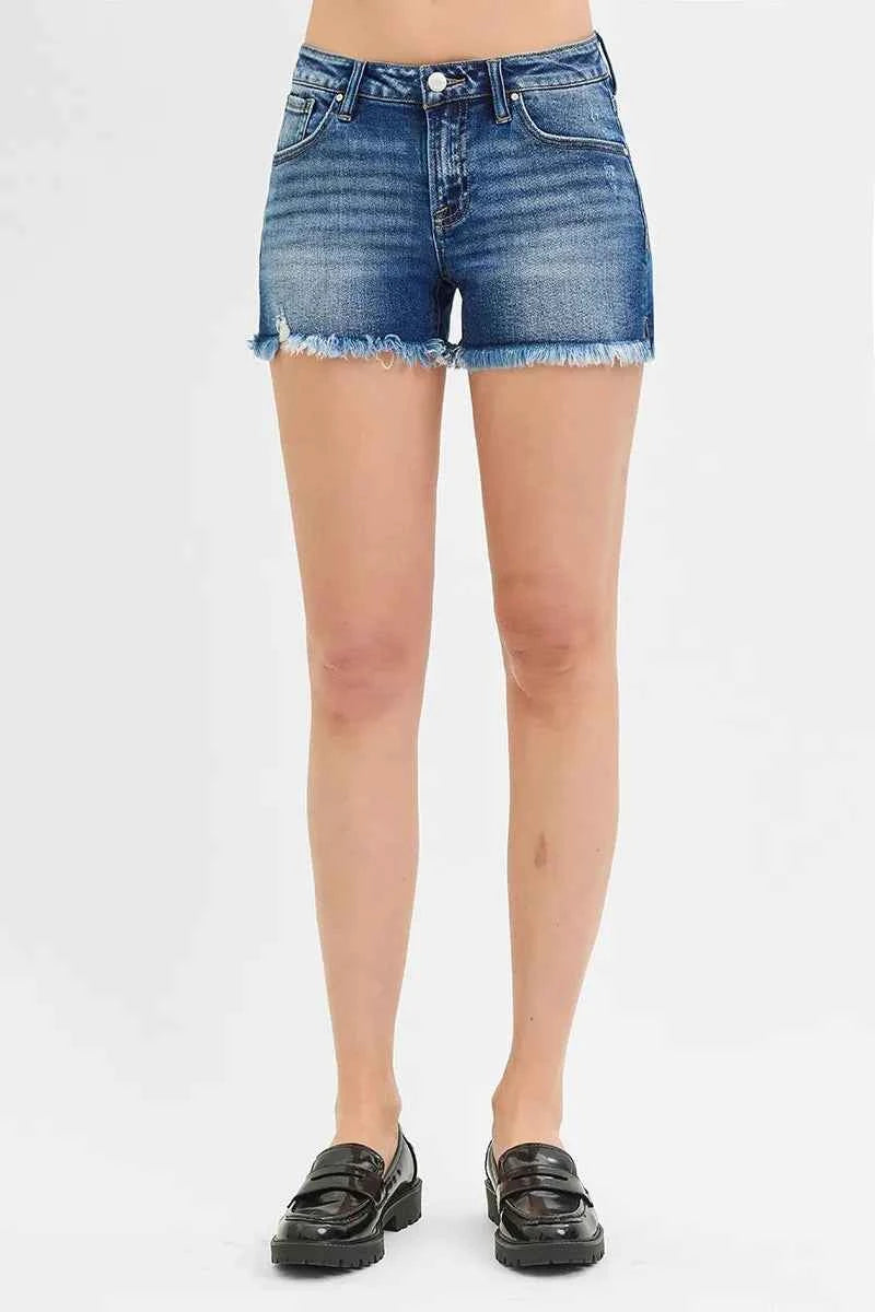 RISEN Full Size Low Rise Frayed Denim Shorts Plus Size ae612781fac94abbaa499cd9239e4d73-Max-Origin