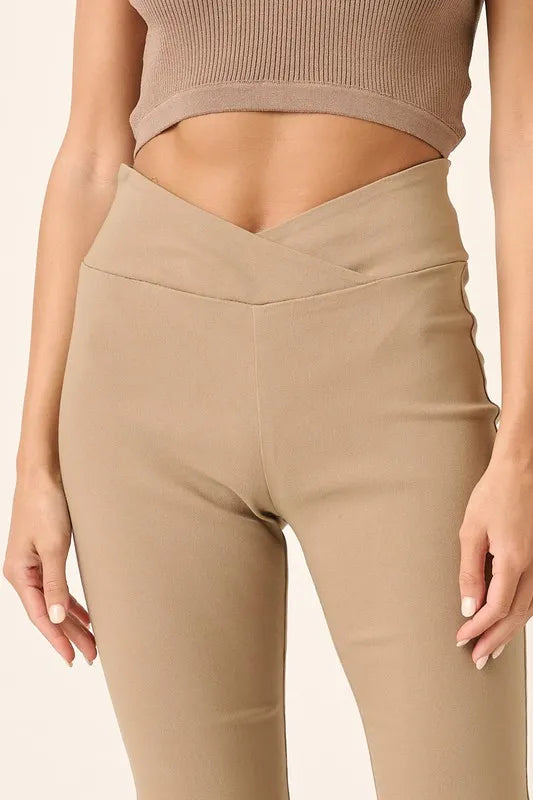Surplice V Waist Flare Pants ae77c1e0-d392-42d9-8894-b0c410784faa-Max