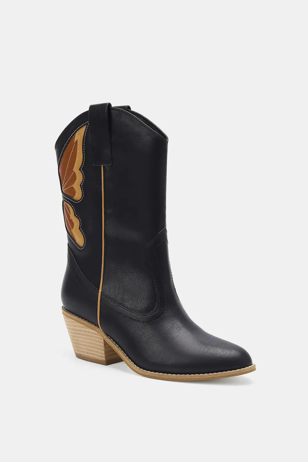 Beast Fashion Butterfly Cut Detail Point Toe Boots ae92d06c-637a-4948-ab71-369a2cd93885-Max