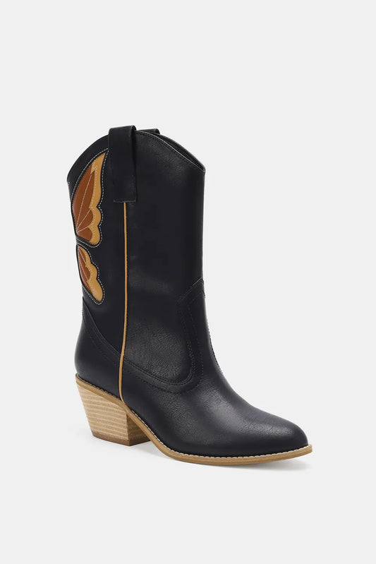 Beast Fashion Butterfly Cut Detail Point Toe Boots ae92d06c-637a-4948-ab71-369a2cd93885-Max