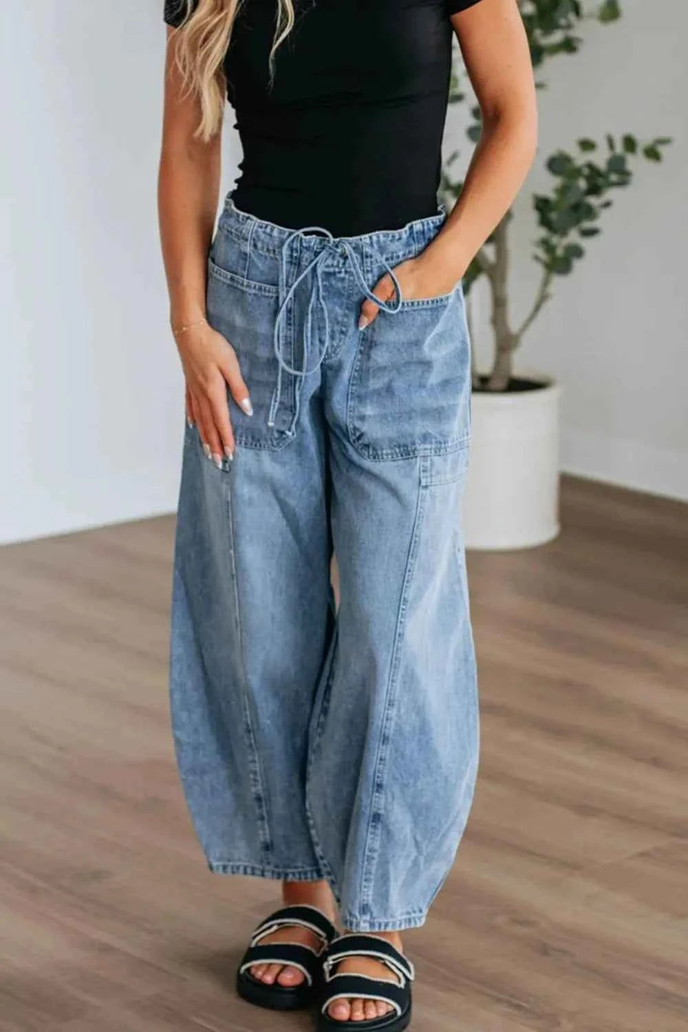 Wide Leg Drawstring Jeans ae9b02f9-3930-447e-9549-9c92de1bd6ef-Max-Origin