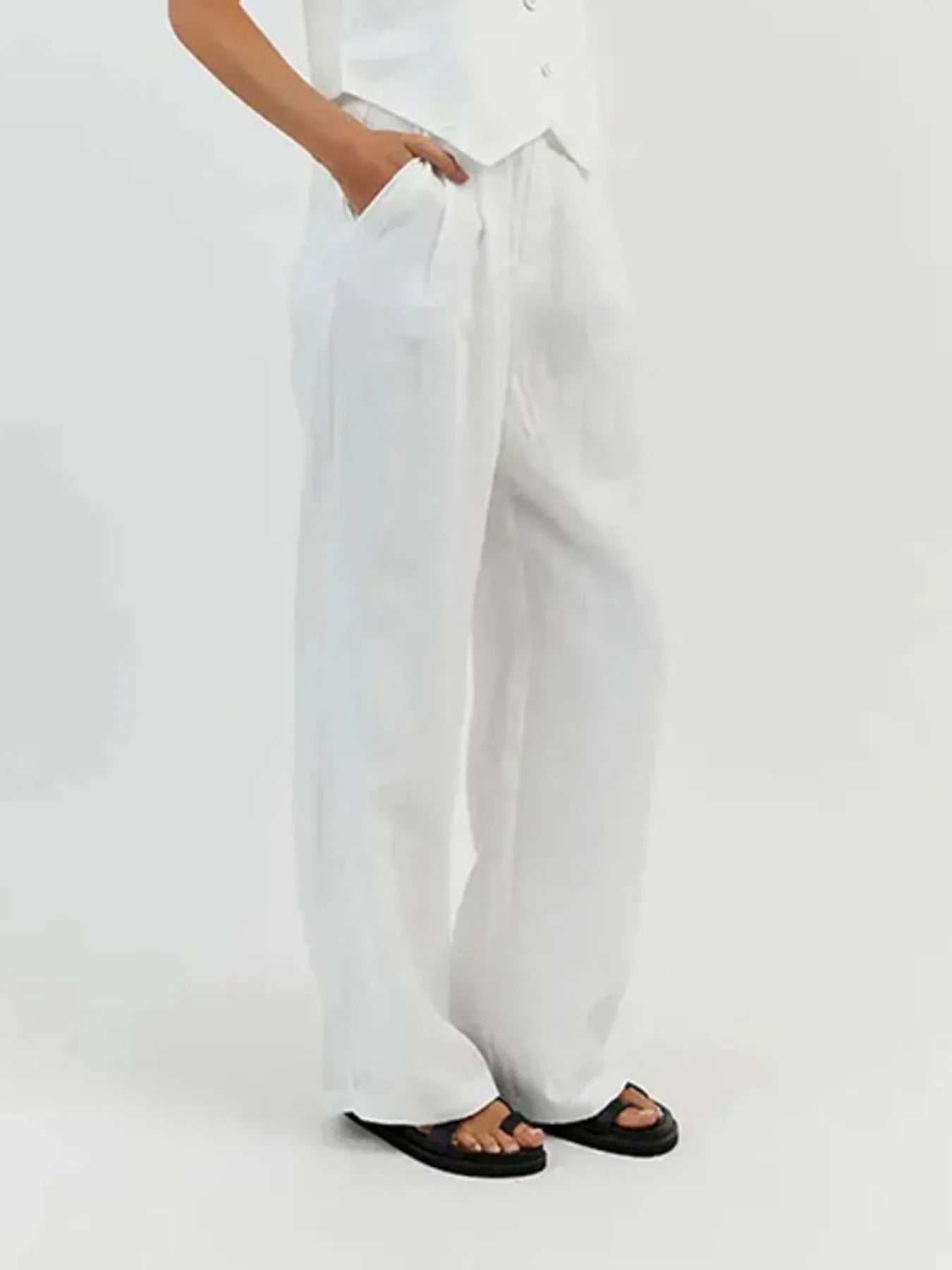 Full Size V-Neck Vest and Wide Leg Pants Set Plus Size aeb2cedb-726a-4c57-b471-2fa0889b758a-Max-Origin