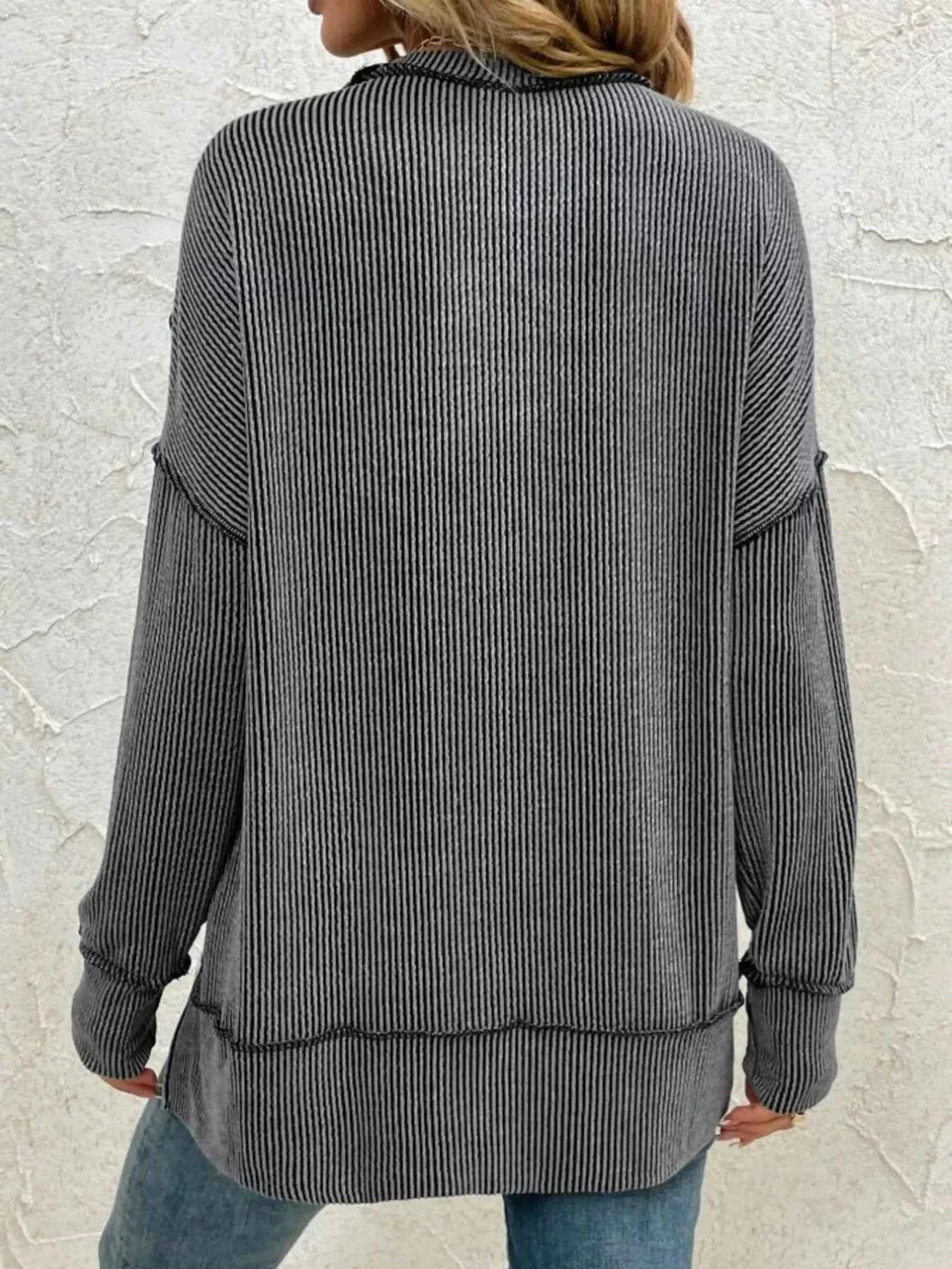 Side Slit Round Neck Dropped Shoulder Sweatshirt aeba552434da48f981434a4c6ba28d58-Max-Origin