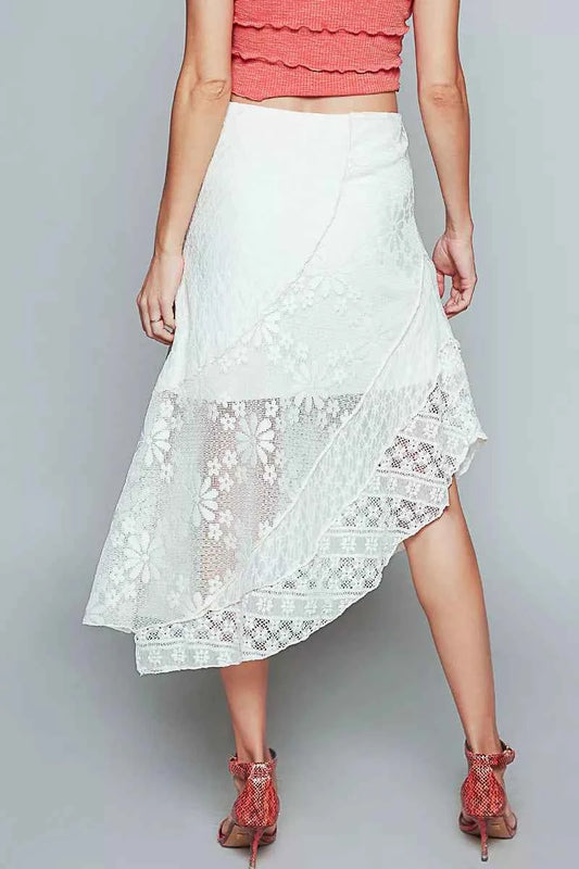 Ruffled Floral Lace Skirt with Unbalanced Hem aec31299-07f7-4474-a896-ef2aa8b21b28-Max-Origin