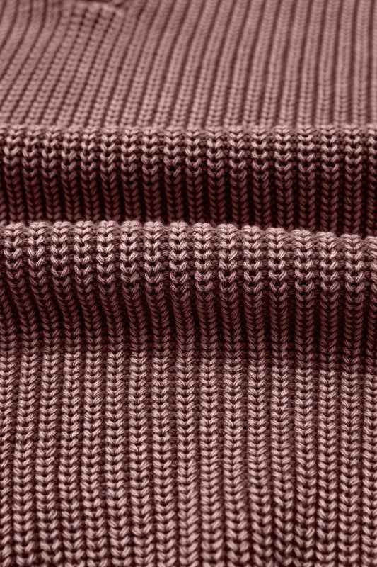 Mineral Wash Buttoned Polo Collar Knit Sweater aedd79b1-0df5-49d6-ae7d-e0b34e880d4b