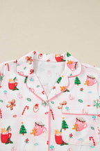 Pink Christmas Spirit Cute Holiday Print Short Sleeve Shirt and Pants Pajama Set aeed3dfea24cc9c9
