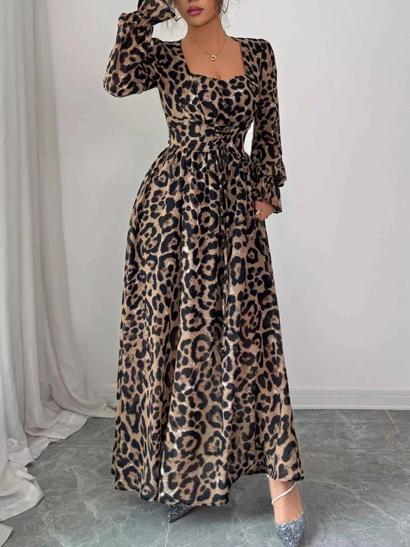 Leopard Sweetheart Neck Flounce Sleeve Maxi Dress aefd2b9f-1d3f-4f69-9b70-2046f1ef5961-Max-Origin