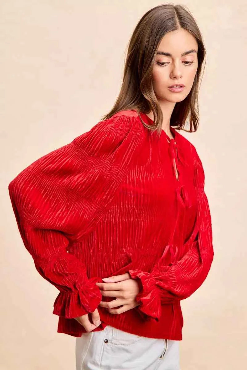 BiBi Christmas Theme Velvet Bow Tied Top With Neck Drop af00b508f4d14454b0a81b329bd2bb99-Max-Origin