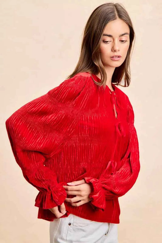 Christmas Theme Velvet Bow Tied Top With Neck Drop af00b508f4d14454b0a81b329bd2bb99-Max-Origin