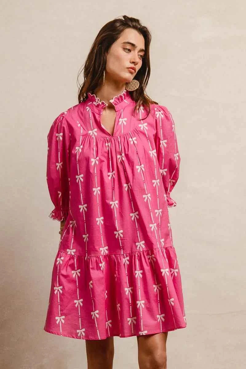 BiBi Ribbon Patterns With Scallops Edge Details Short Sleeve Dress af115ae7d8a84d6baf733742dab2d4a4-Max-Origin