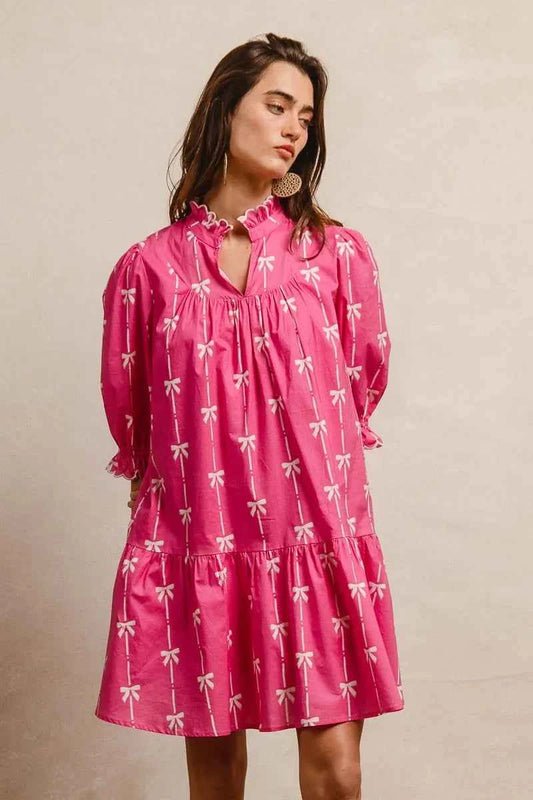 BiBi Ribbon Patterns With Scallops Edge Details Short Sleeve Dress af115ae7d8a84d6baf733742dab2d4a4-Max-Origin