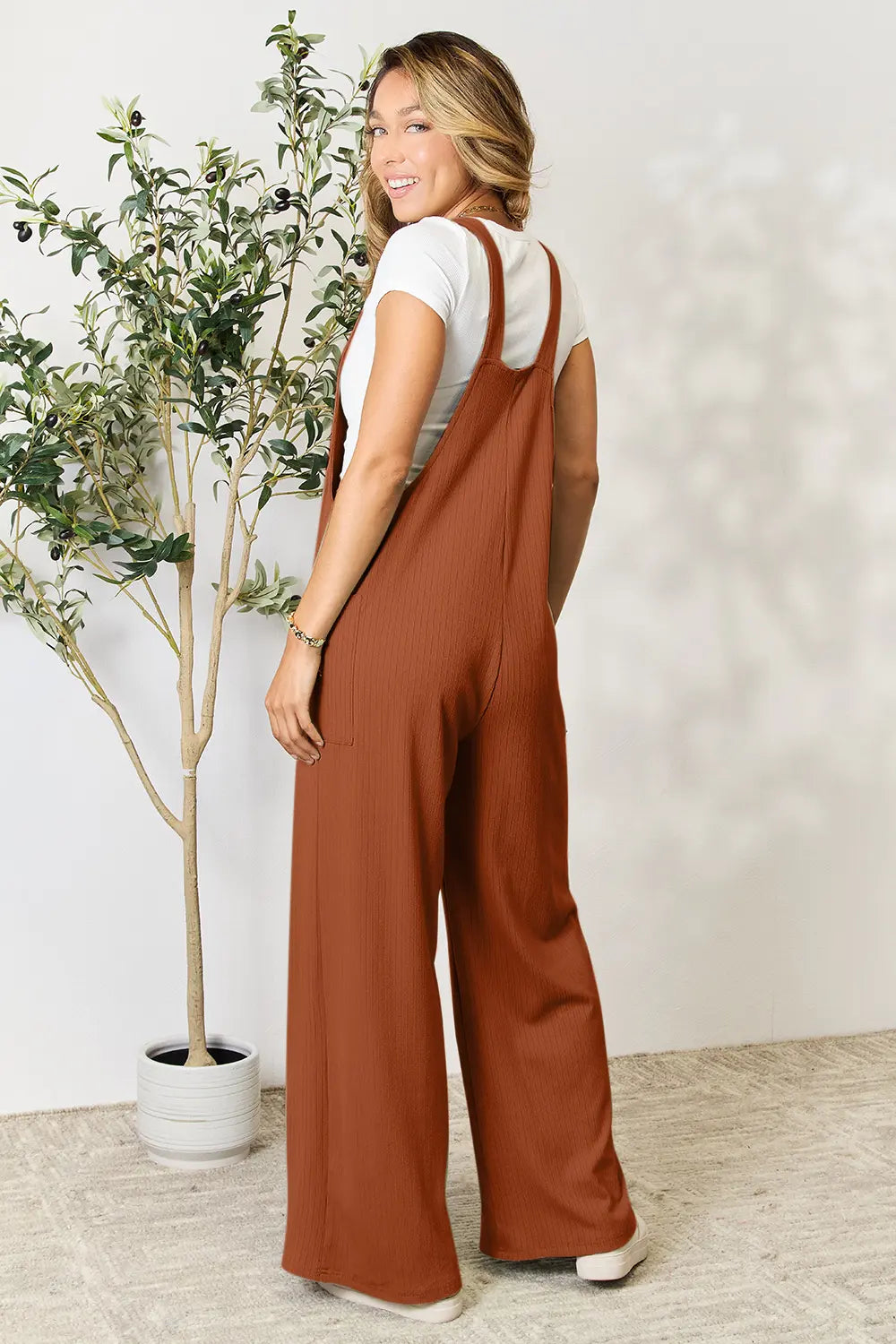 Double Take Full Size Wide Strap Overall with Pockets af11ec9006c440d4af9ebf3bb372c325-Max
