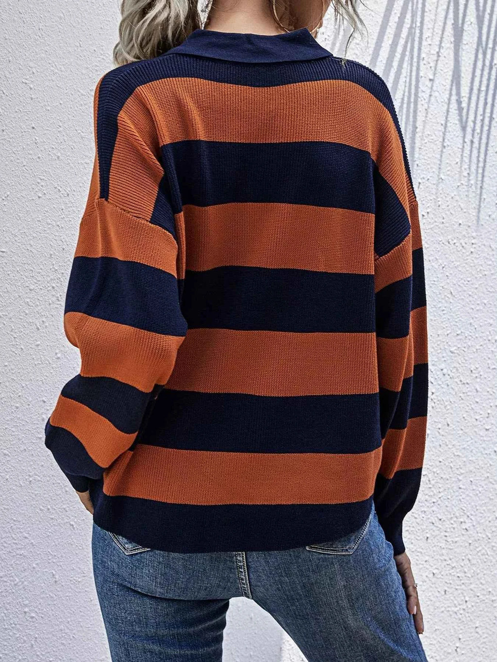 Striped Button Detail Dropped Shoulder Knit Top af27564c7144413e83d897bf92711219-Max-Origin