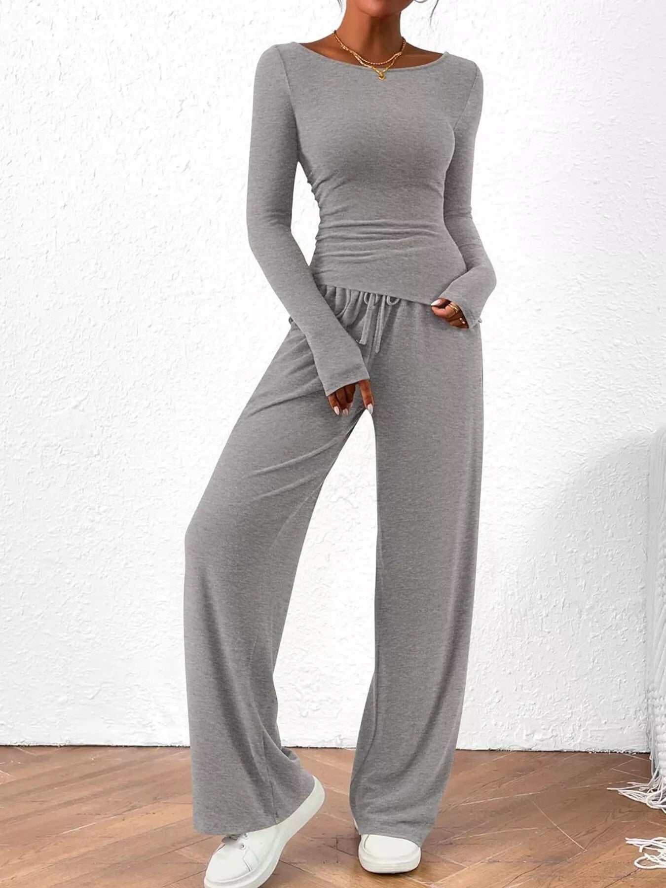 Long Sleeve Top and Wide Leg Pants Set af31ca8af0b044ed820eff8c28d7c412-Max-Origin