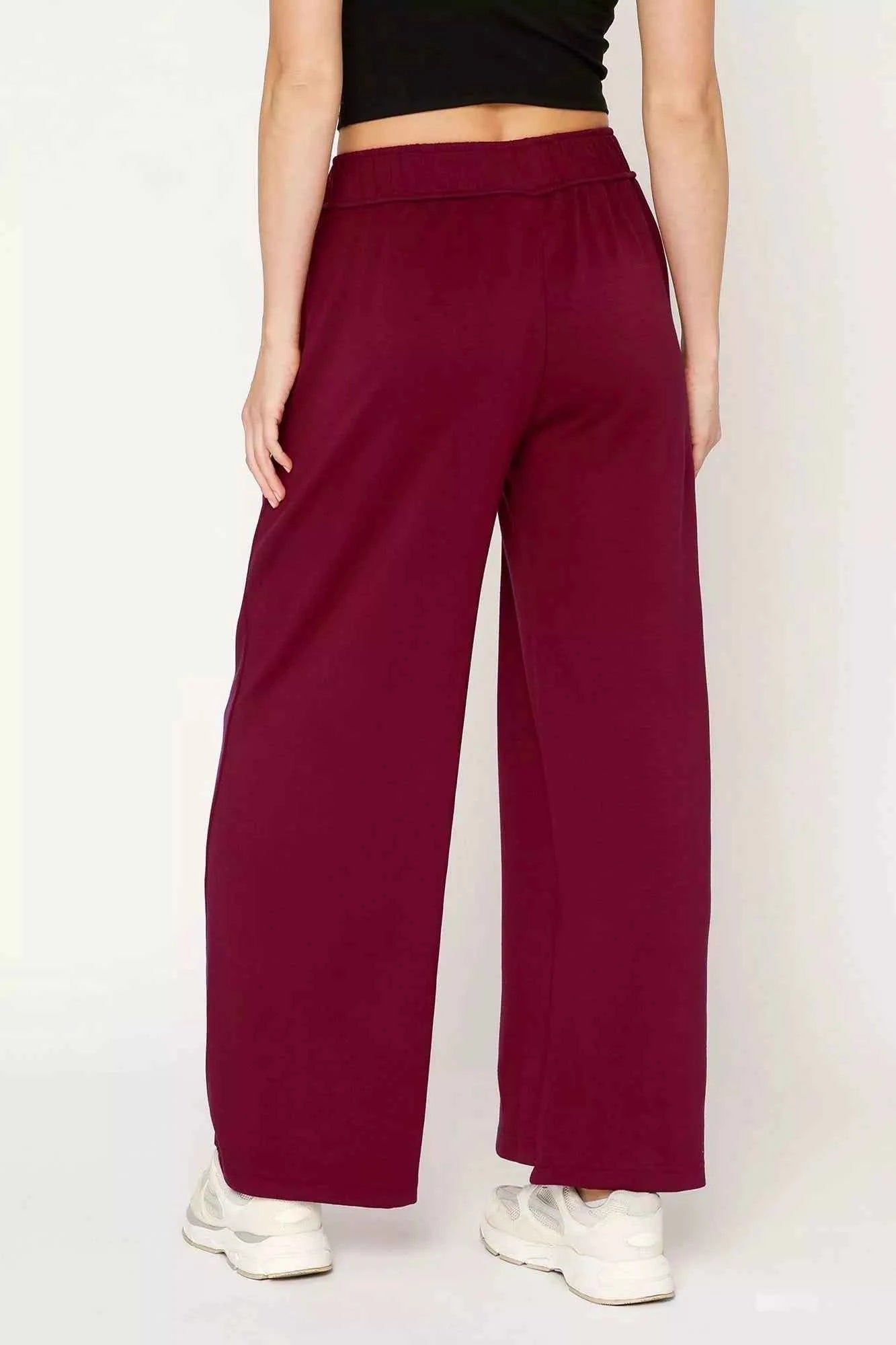 Umgee Elastic Drawstring Waistband Wide Leg Pants af33e298-656b-4f3d-bbb5-0b45a45c2af1-Max-Origin