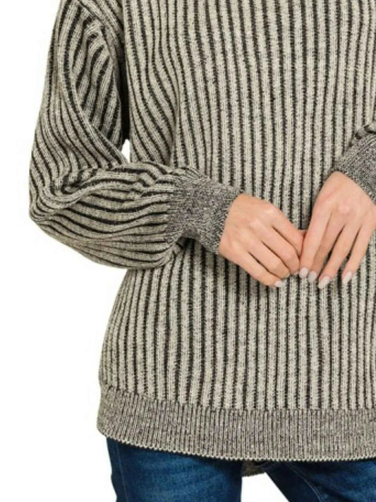 Curved Hem Two-Tone Ribbed Sweater af34e68c-f9da-4929-ba0f-263a930ff533-Max-Origin